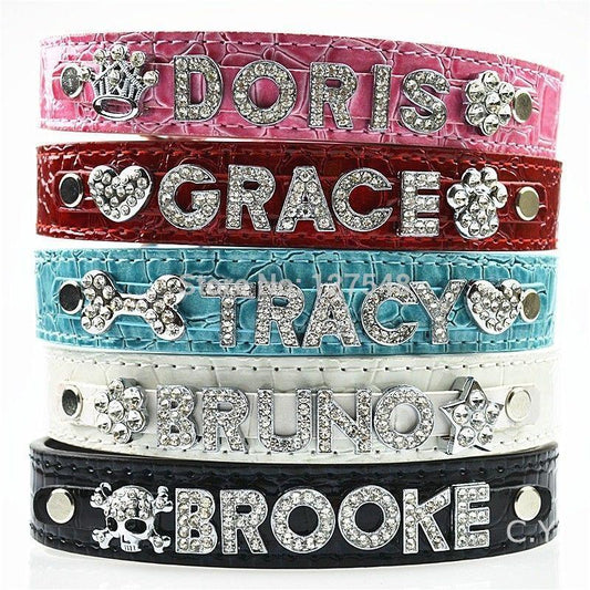 Personalized Pet Rhinestone Charm Collar - My Little Fresh