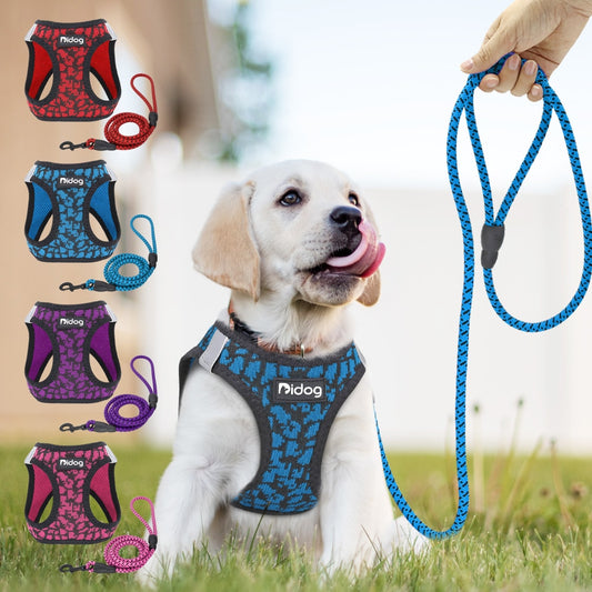 Mesh Reflective Dog Harness And Leash - My Little Fresh