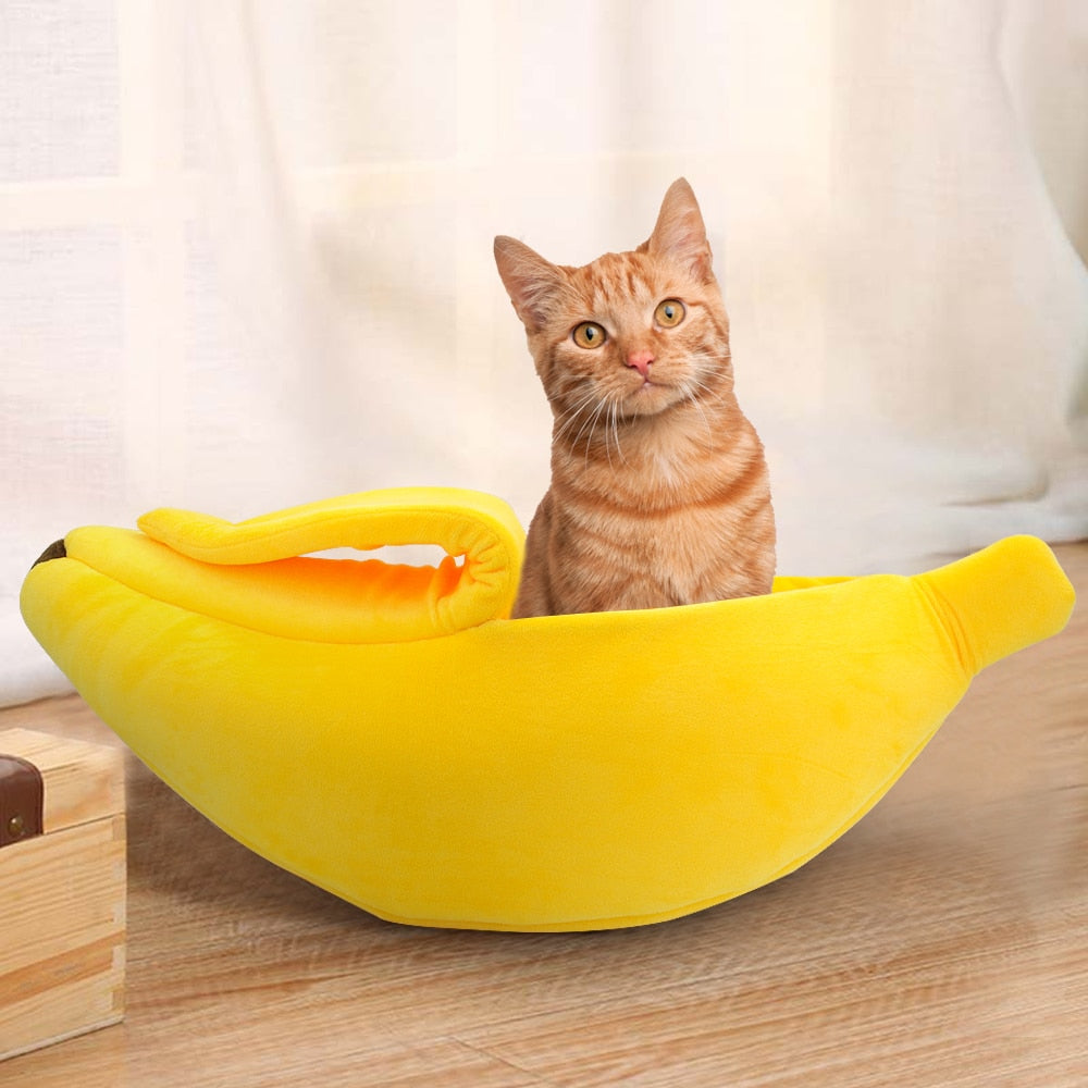 Cute Banana Cat Bed - My Little Fresh