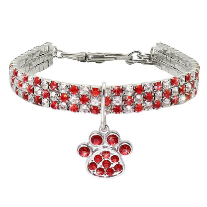 Rhinestone Paw Cat Dog Collar - My Little Fresh